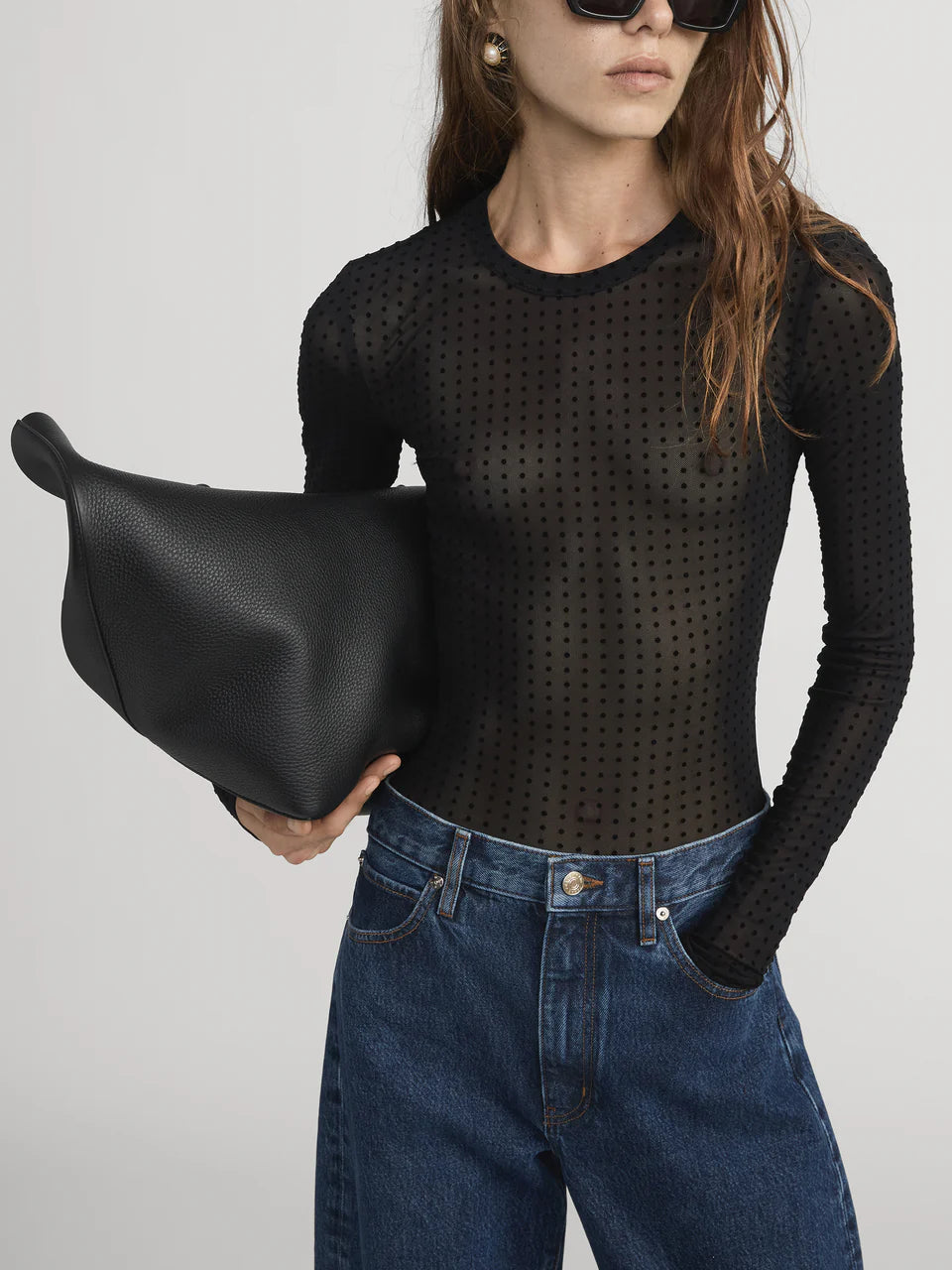 Frame The Mesh Polka Dot Top