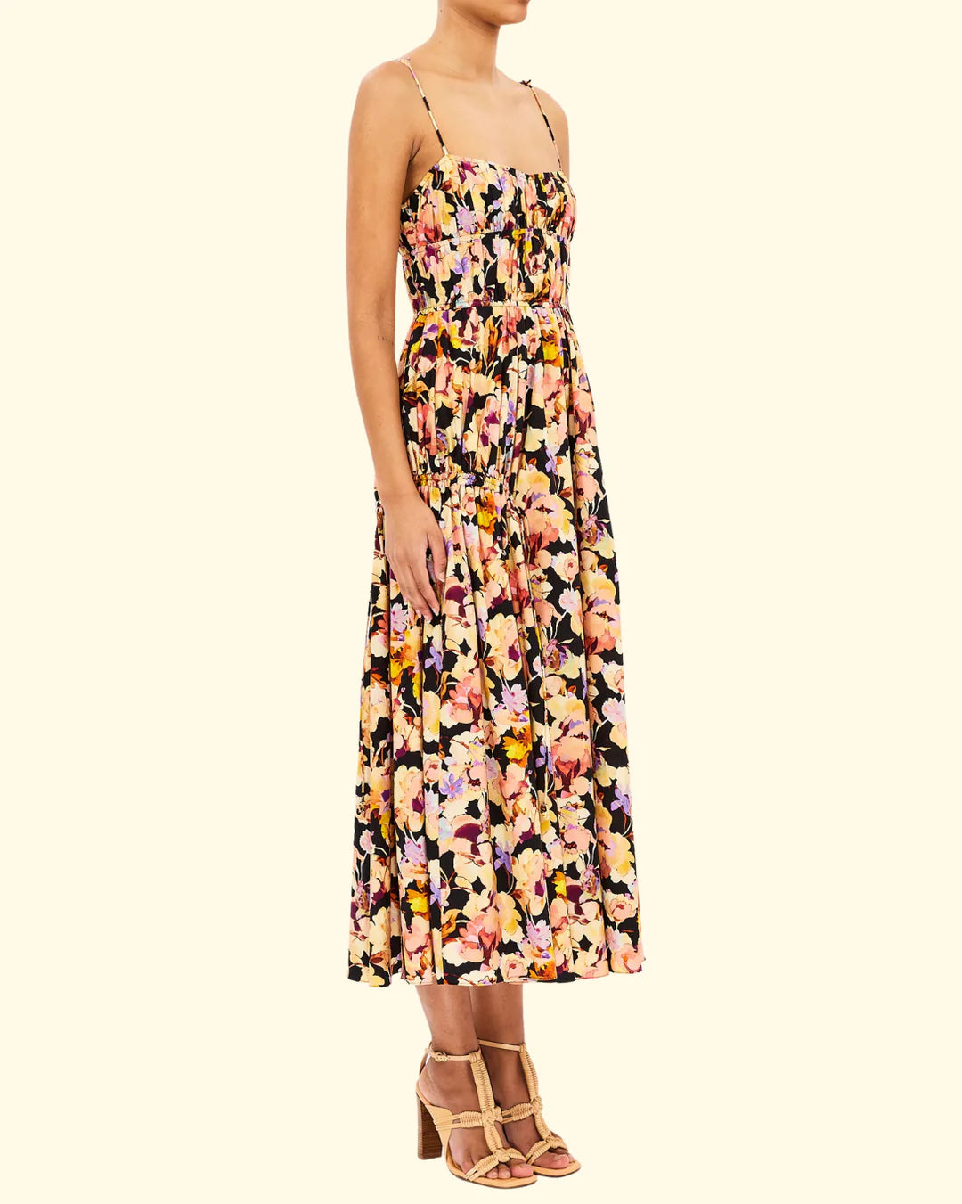 ulla johnson gathered printed cotton poplin midi dress Ulla Johnson Vidri Cotton Cami Dress– Gallery Couture