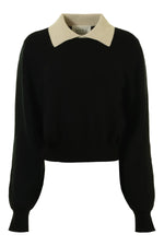 White + Warren Cashmere Contrast Collar Sweater