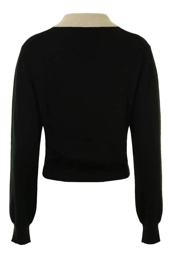 White + Warren Cashmere Contrast Collar Sweater