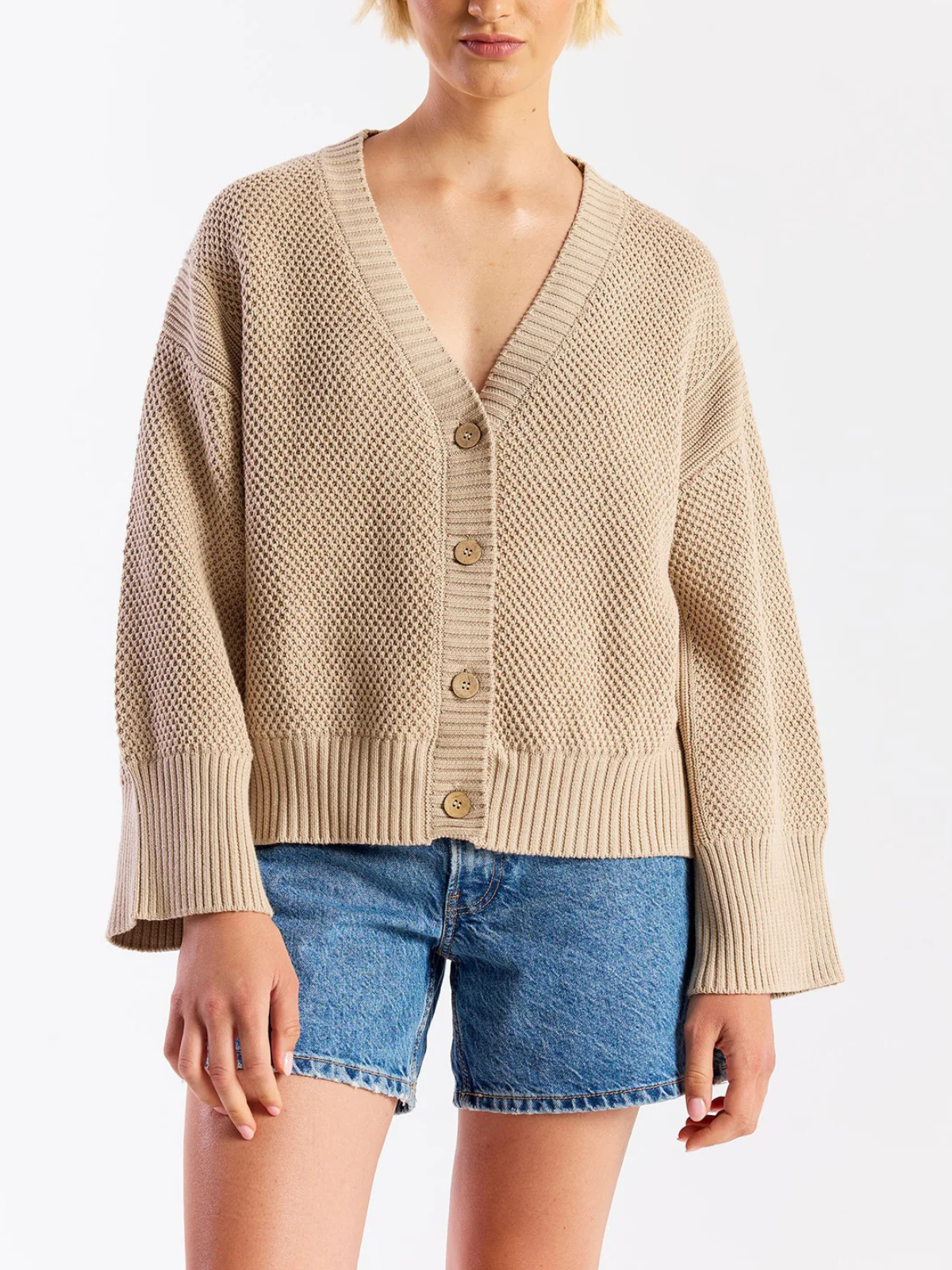 Wispr Pointelle Stitch Detail Cardi_W-001