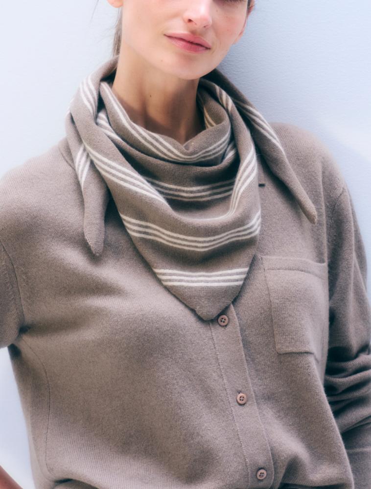 White + Warren Cashmere Striped Scarf