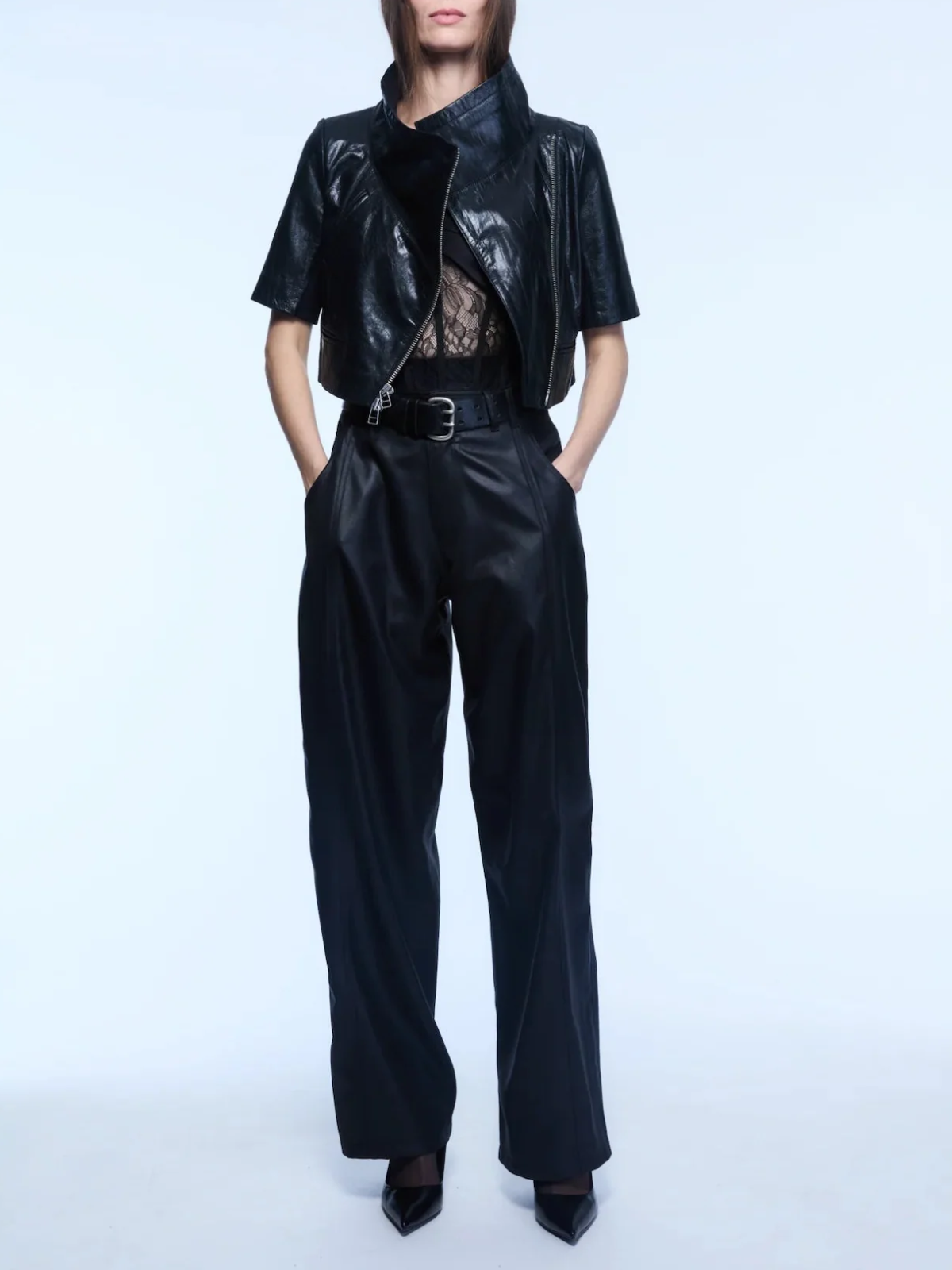 Yigal Azrouel Ts Cropped Leather Jacket_YANSJ06