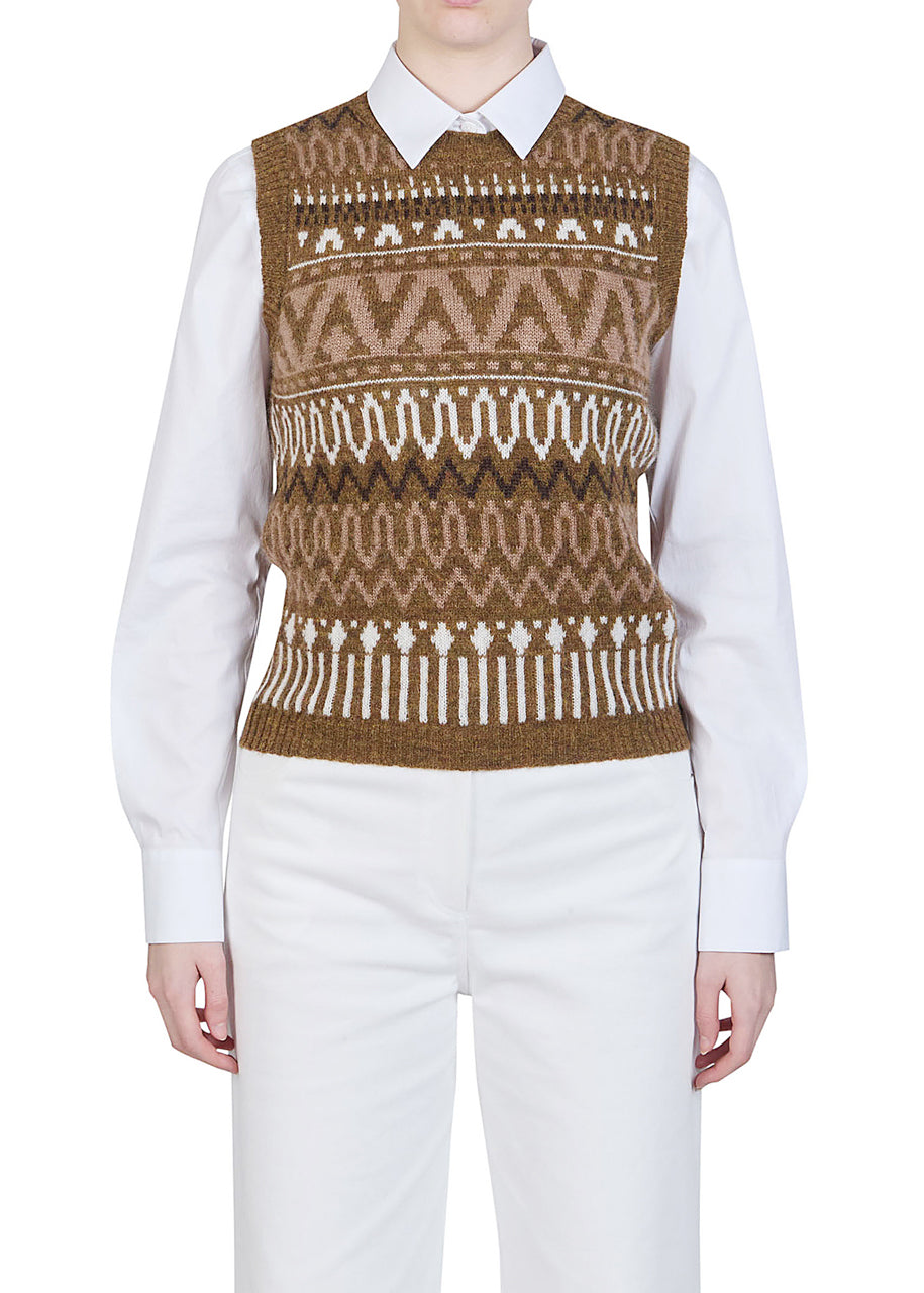 Purotatto Round Neck Knit Vest