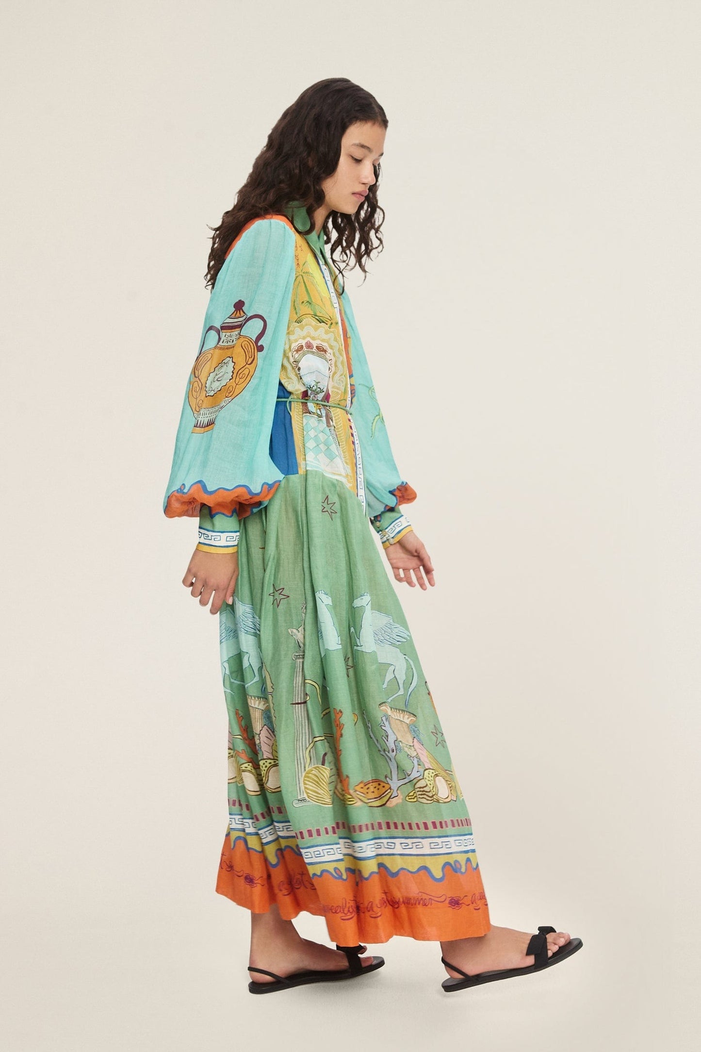 Alemais Surrealist Ramie Shirtdress