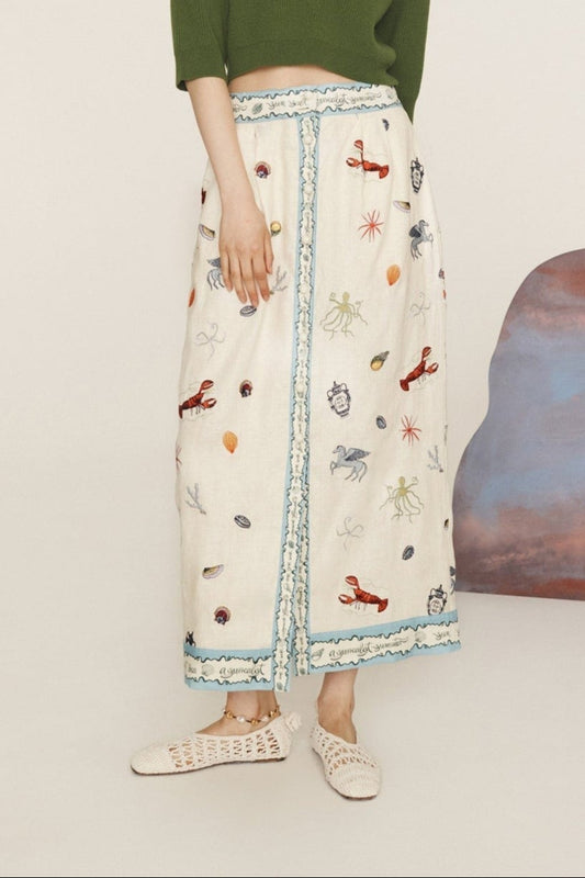 Alemais Sandy Embroidered Skirt