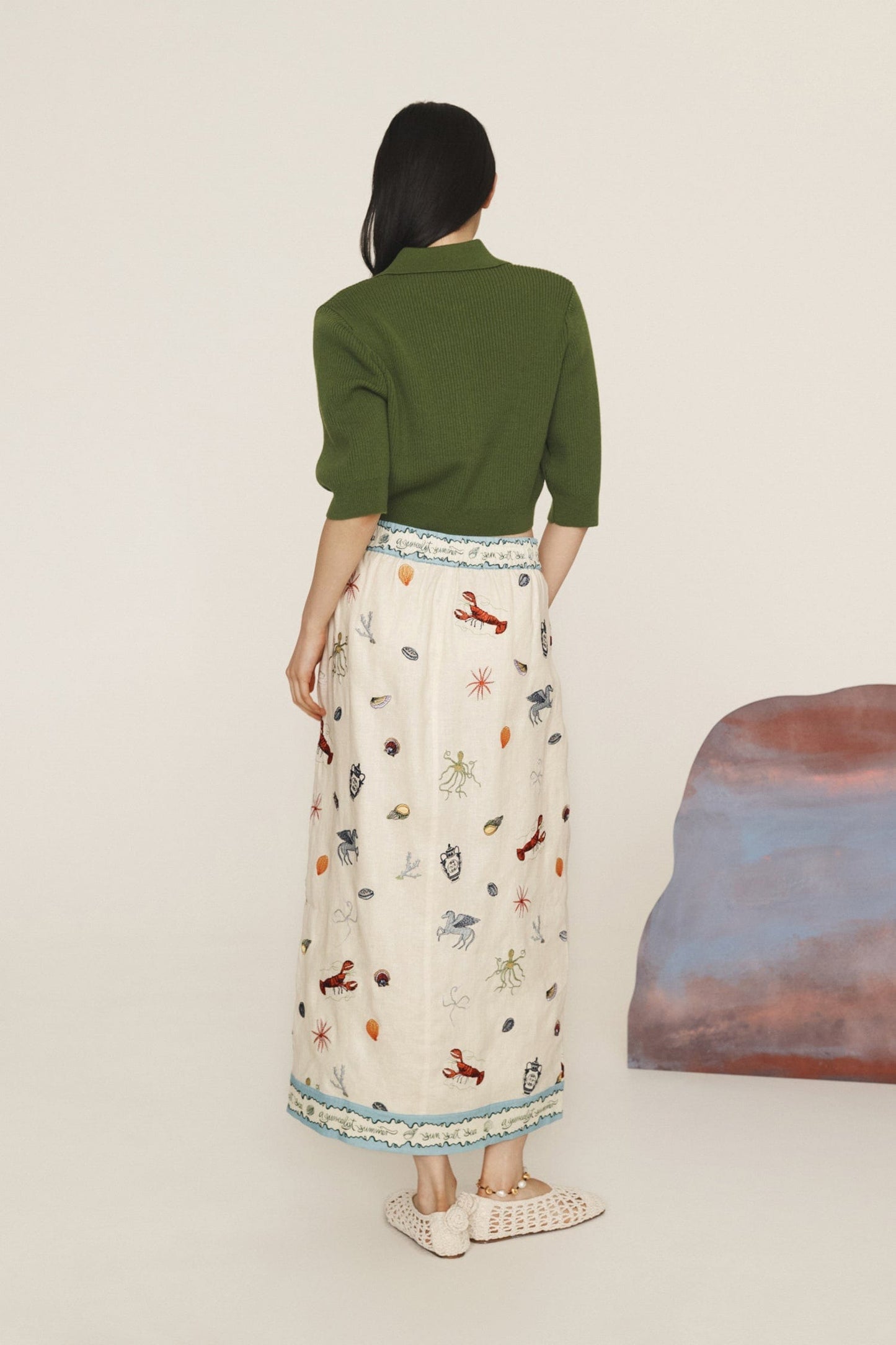 Alemais Sandy Embroidered Skirt