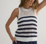 Bella Dahl Sleeveless Crew Neck Stripe Tank