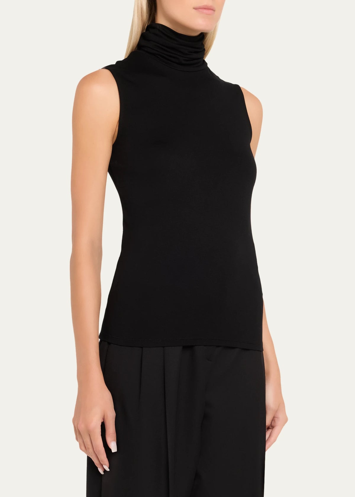Majestic Soft Touch Sleeveless Turtleneck Top