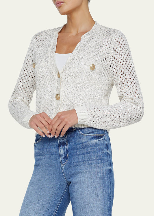 Lagence Blanca Sequin Crop Cardi