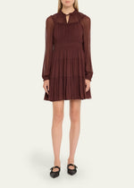 Ulla Johnson Ava Silk Long Sleeve Mini Dress