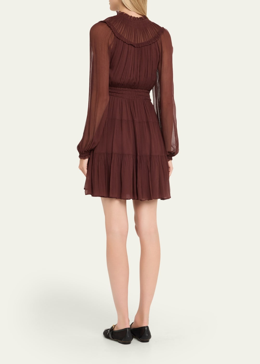 Ulla Johnson Ava Silk Long Sleeve Mini Dress