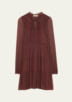 Ulla Johnson Ava Silk Long Sleeve Mini Dress