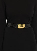 L'agence TS Milou Domed Croc Embossed Belt