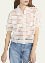 Frame The Lattice Crochet Blouse
