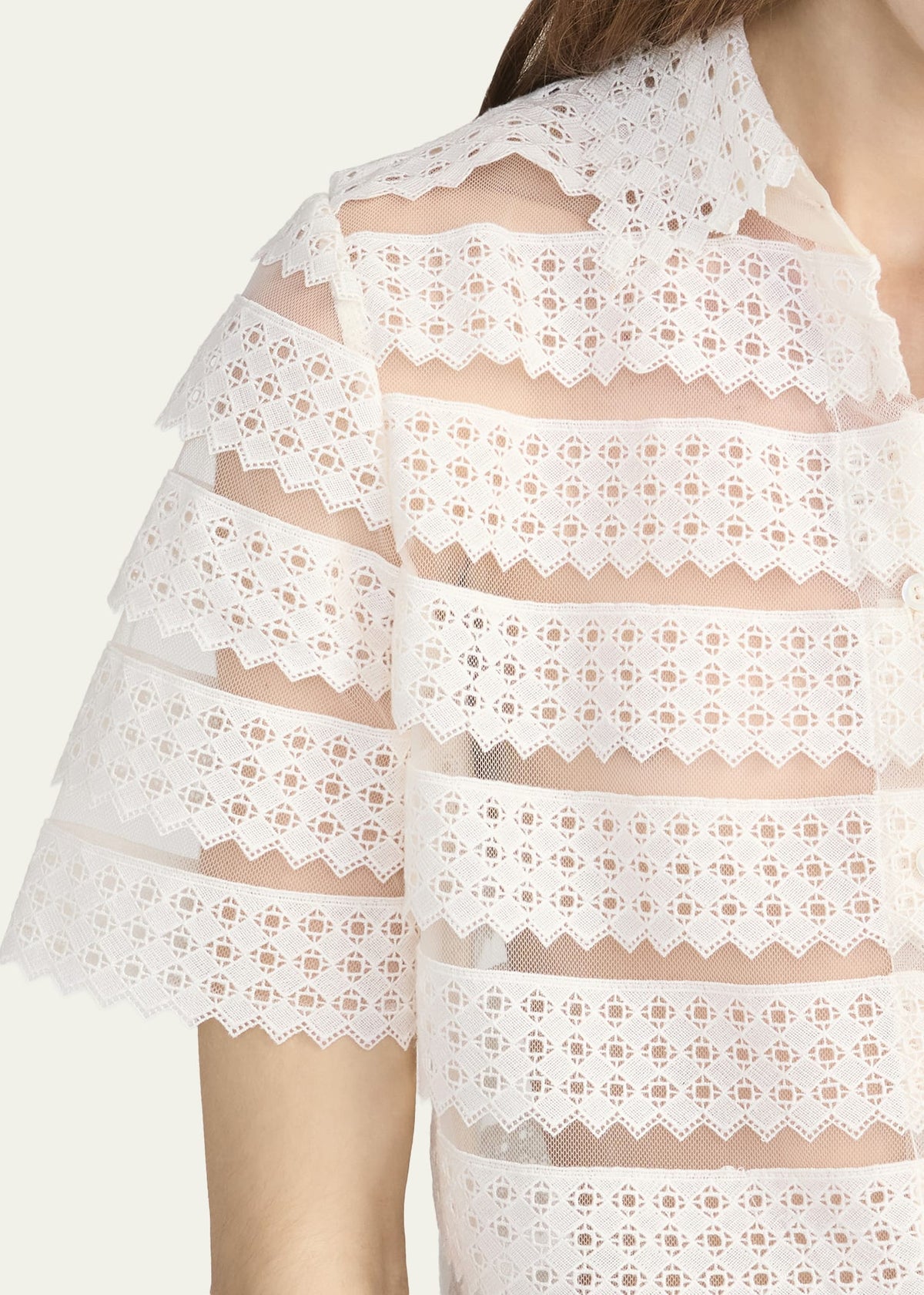 Frame The Lattice Crochet Blouse