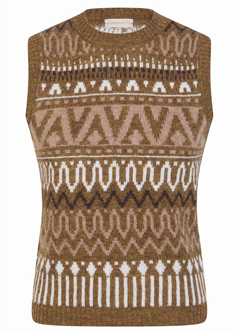 Purotatto Round Neck Knit Vest