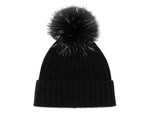 Roberta Bianca Robbed Cashmere Beanie Hat