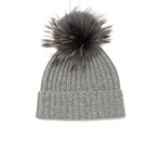 Roberta Bianca Robbed Cashmere Beanie Hat