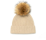Roberta Bianca Robbed Cashmere Beanie Hat