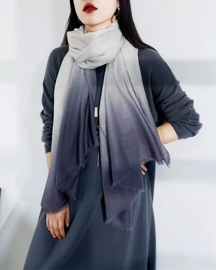Roberta Bianca Ombre Cashmere Scarf
