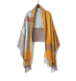 Roberta Bianca Cashmere Plaid Shawl