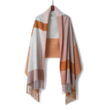 Roberta Bianca Cashmere Plaid Shawl