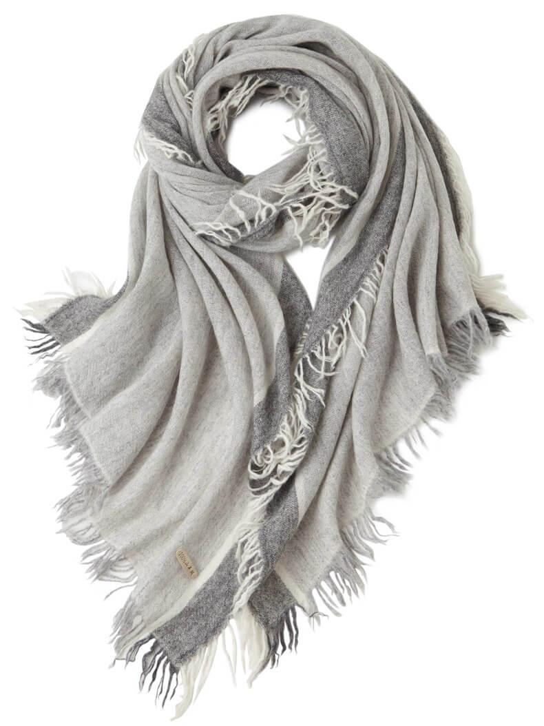 Roberta Bianca Twisted Fringe Cashmere Scarf