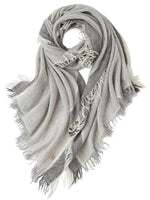 Roberta Bianca Twisted Fringe Cashmere Scarf