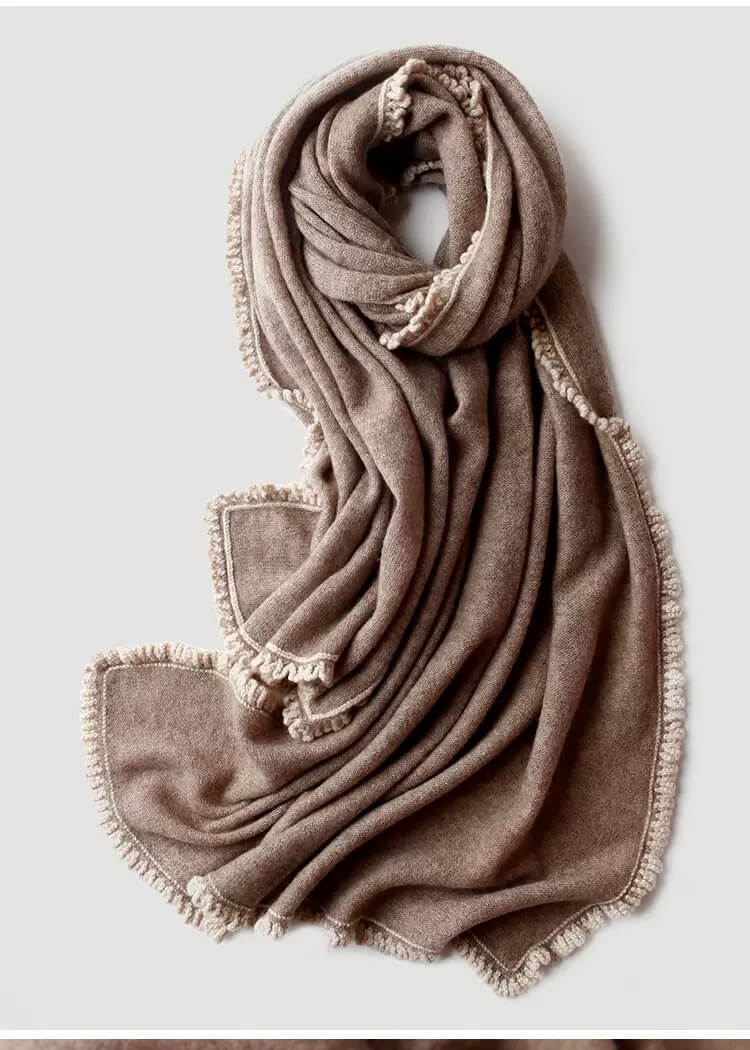Roberta Bianca Hand Finished Cashmere Scarf