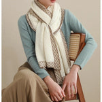 Roberta Bianca Color Blocked Edged Scarf