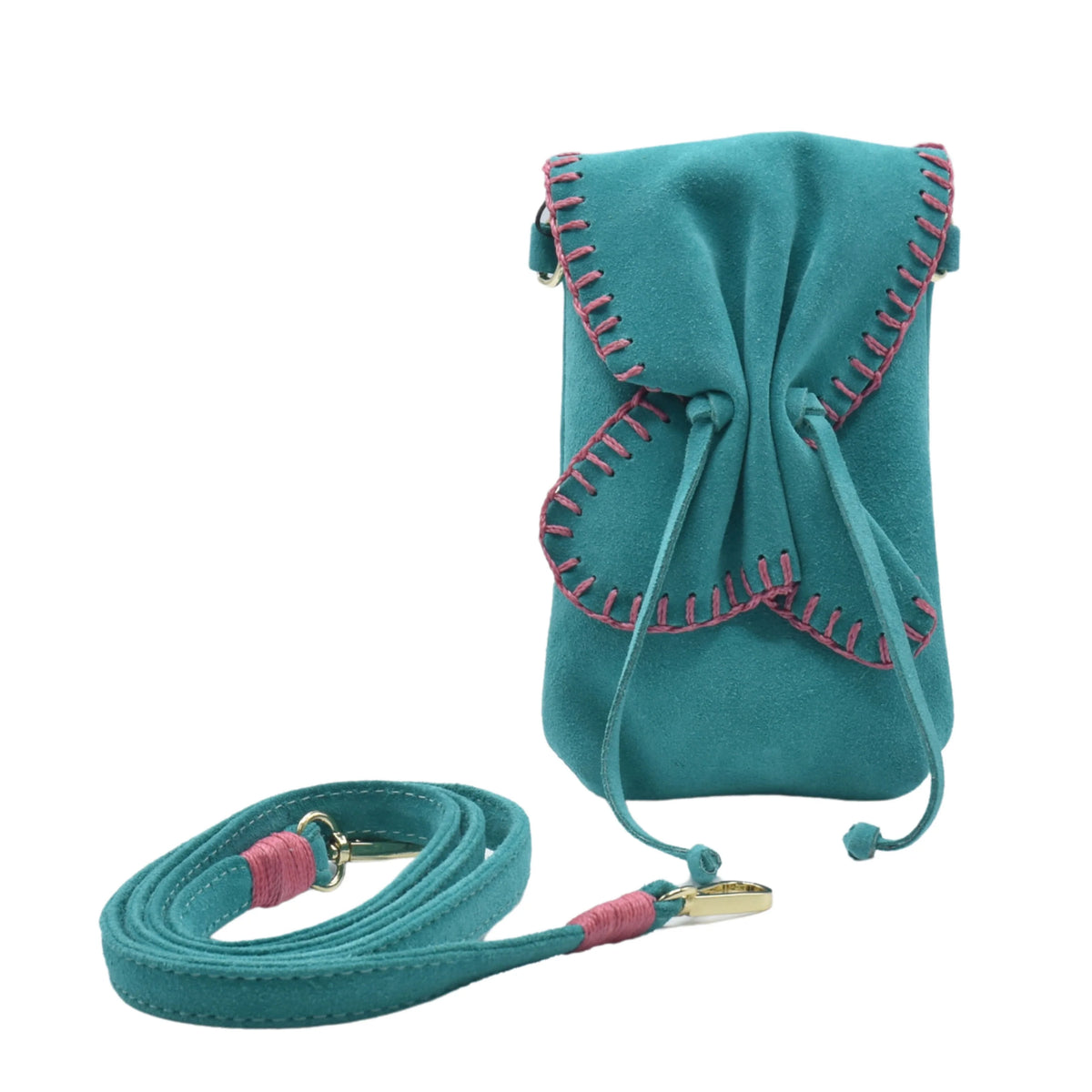 Carlos Falchi Suede Cell Phone Butterfly Bag