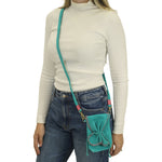 Carlos Falchi Suede Cell Phone Butterfly Bag