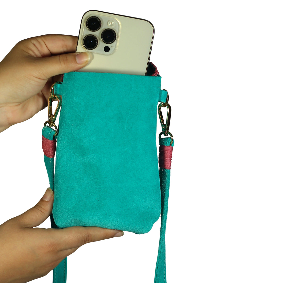 Carlos Falchi Suede Cell Phone Butterfly Bag