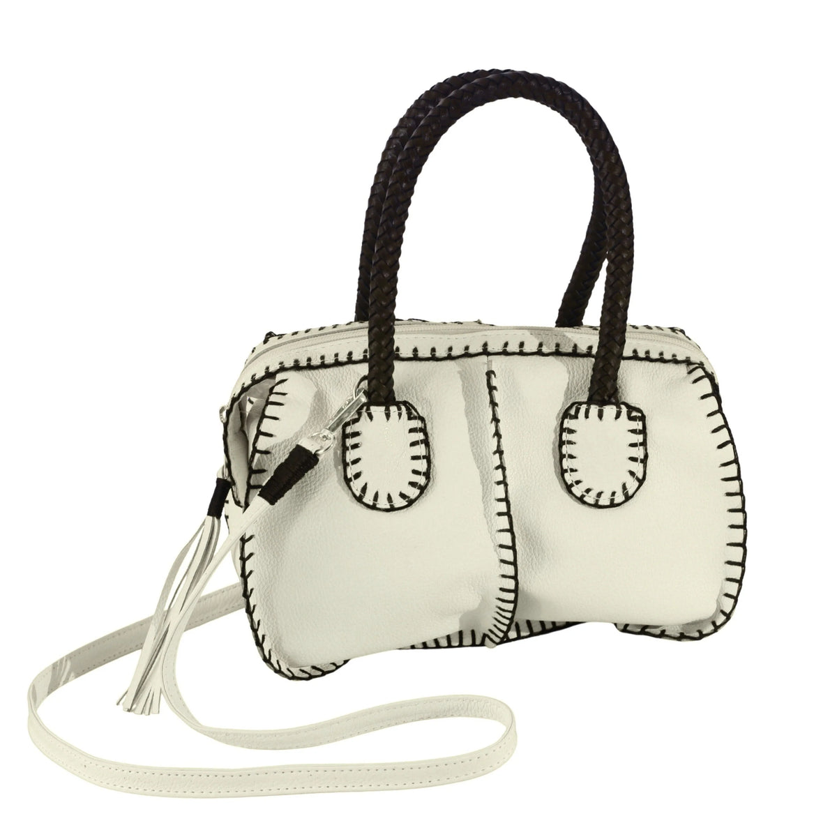 Carlos Falchi TS Mini Barrel Leather Bag