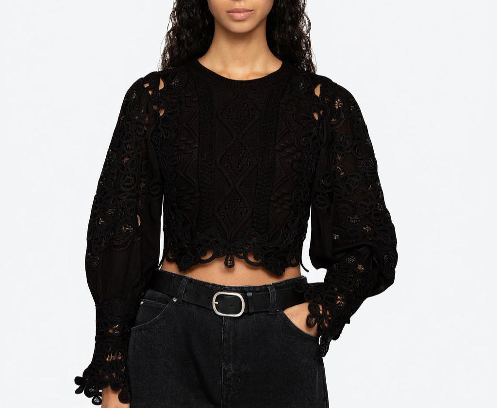 Sea Vania Lace Combo Sweater
