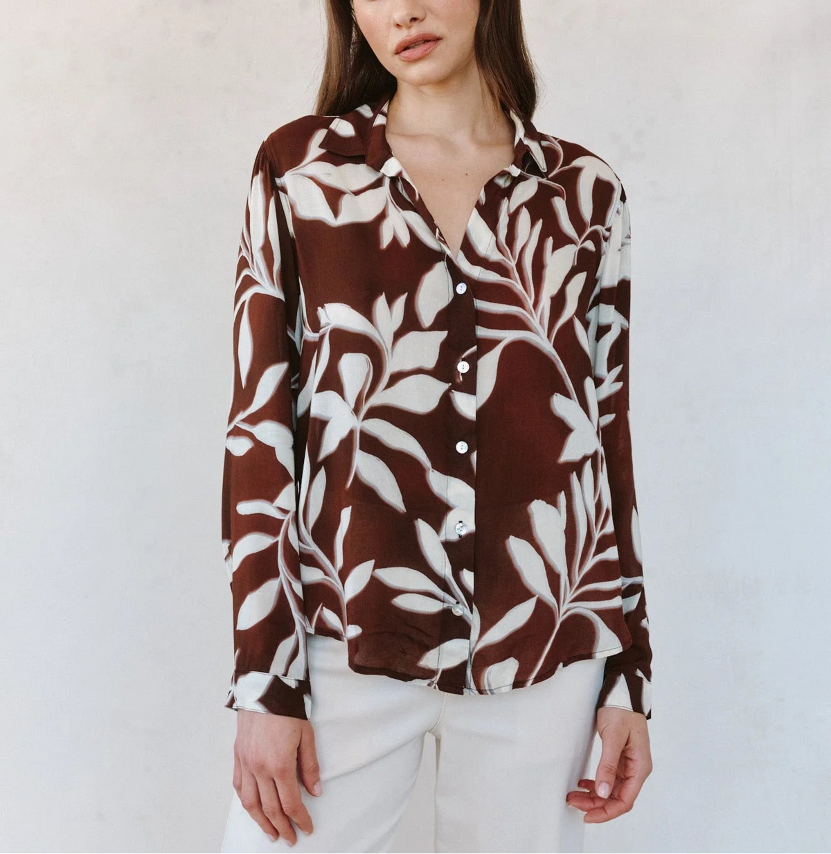 Bella Dahl Classic Button Down Printed Shirt