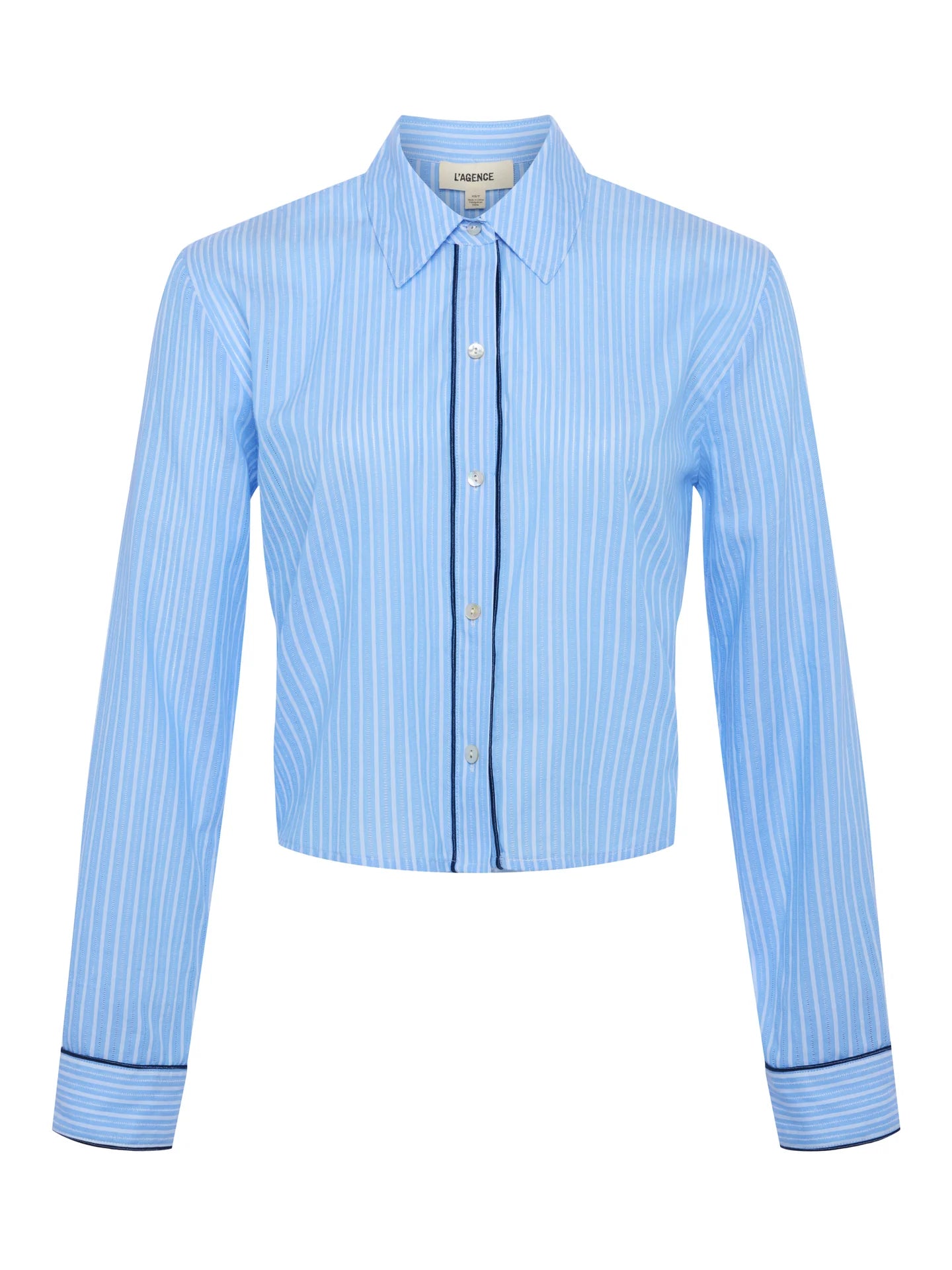 L'agence Cosette Crop Shirt With Piping