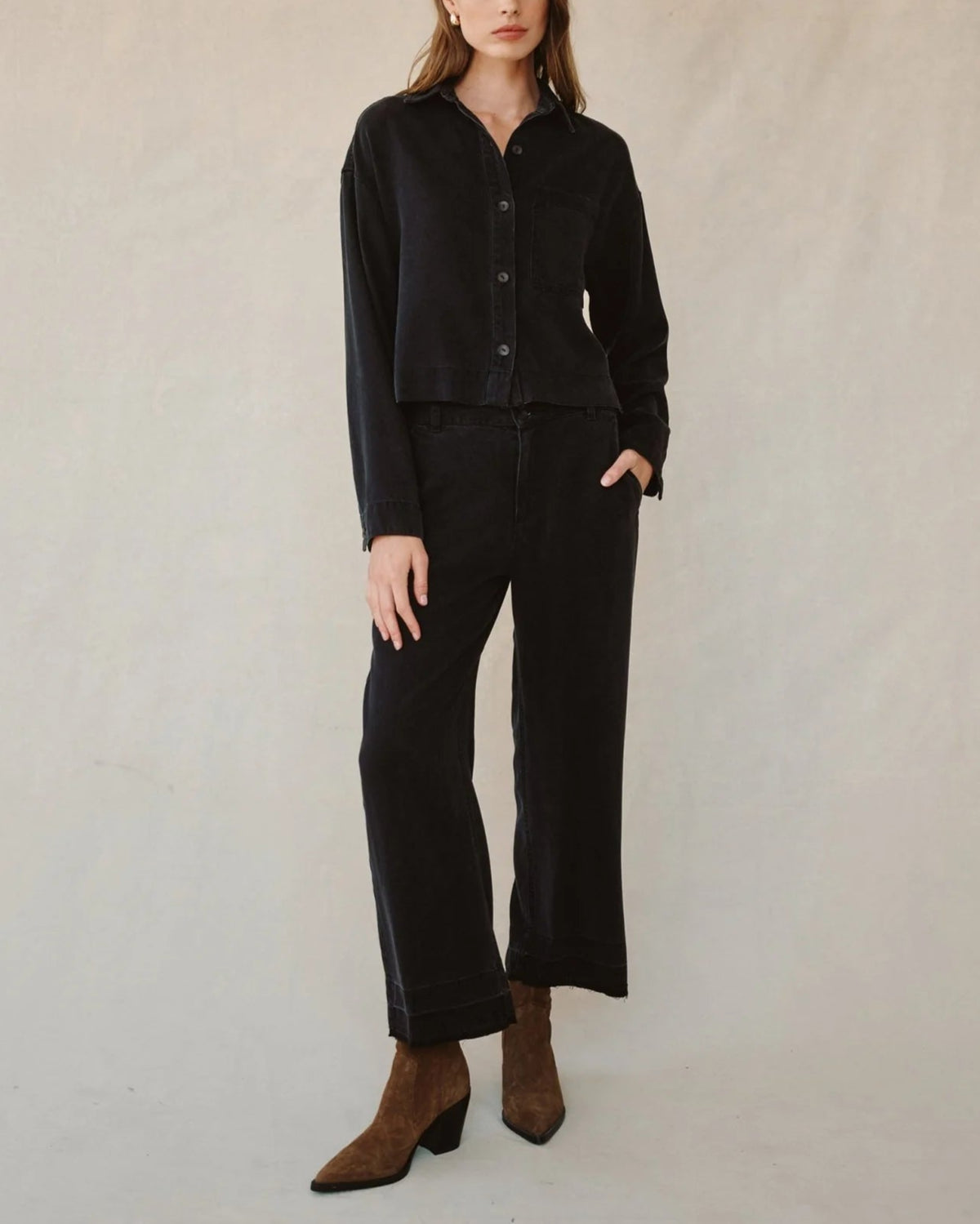 Bella Dahl Crop Pocket Button Down Shirt