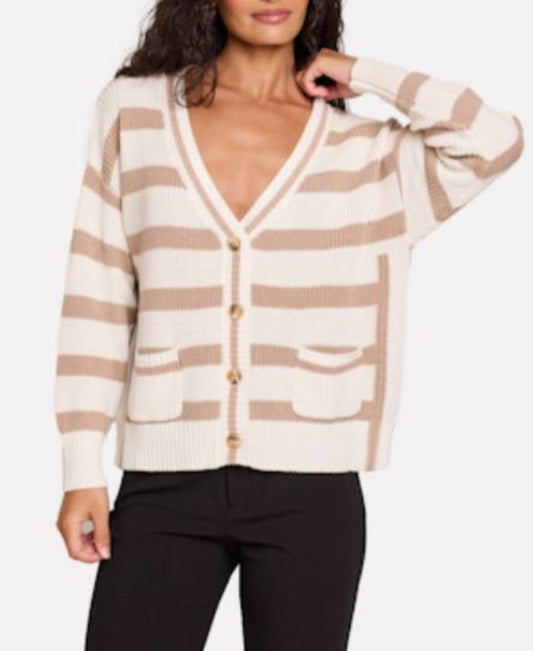 Wispr Stripe Crop Cardigan