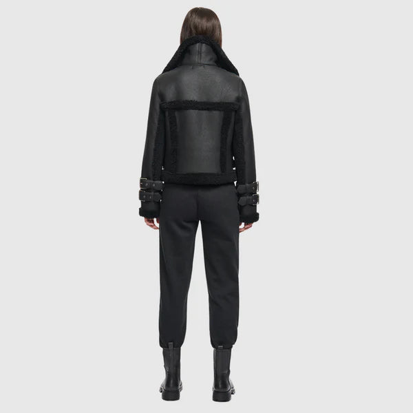 Hiso Ts Doll Shearling Biker Jacket
