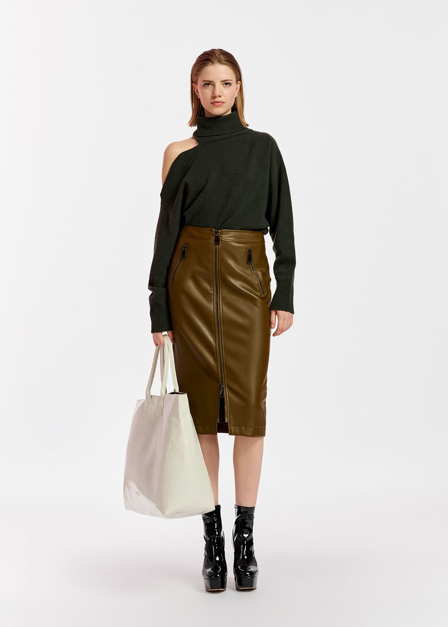 Essentiel Encourage Faux Leather Skirt