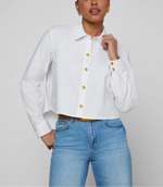 L'agence Cosette Crop Hi Low Shirt