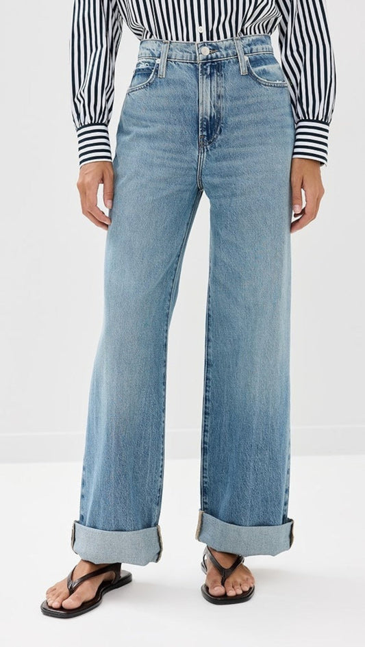 TS FRAME Le Jane Wide Leg Cuffed Jeans