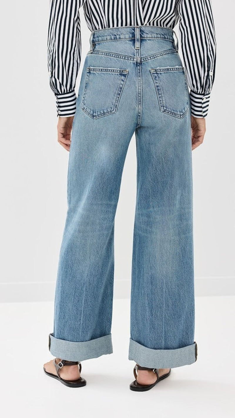 TS FRAME Le Jane Wide Leg Cuffed Jeans