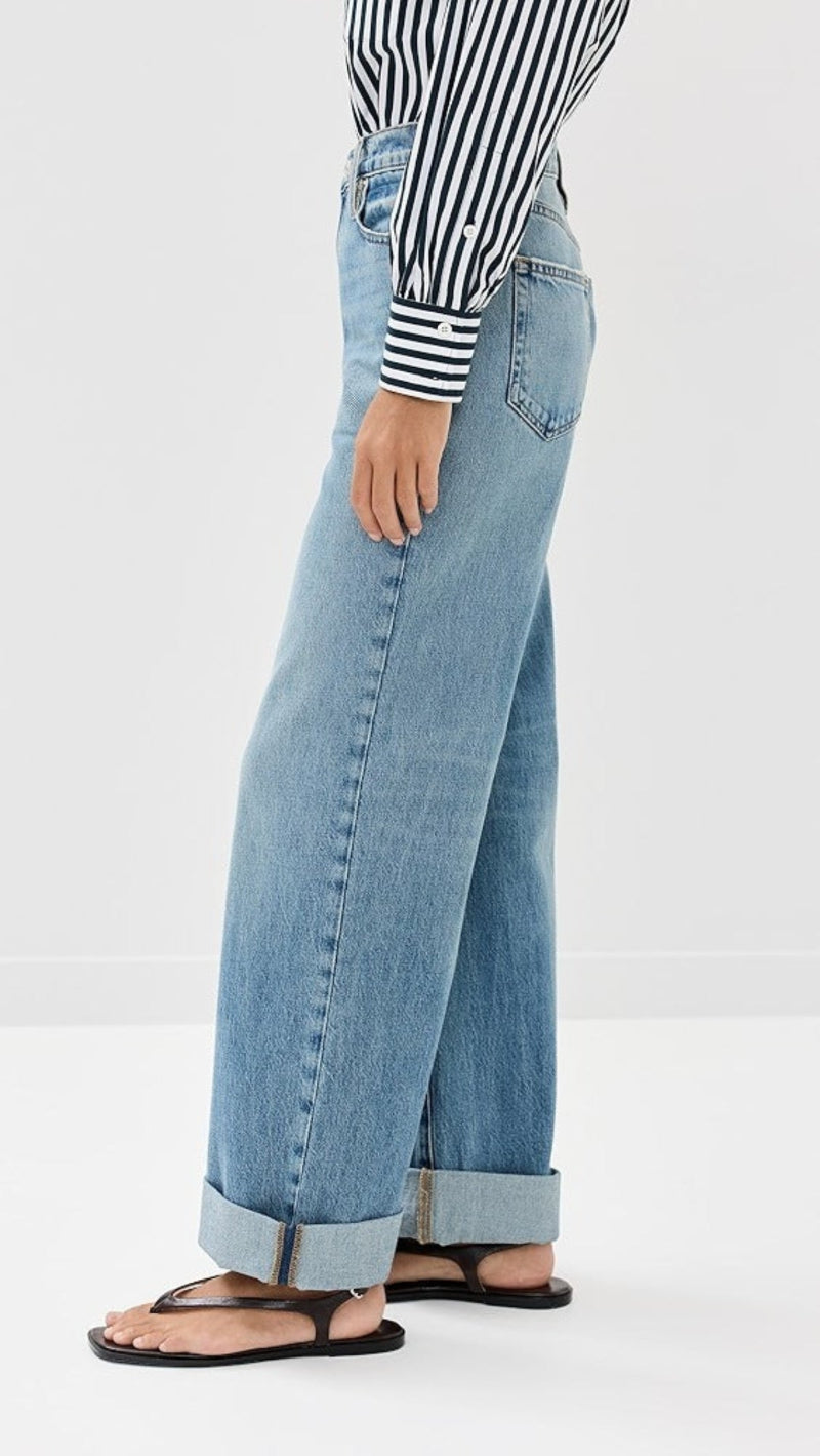 TS FRAME Le Jane Wide Leg Cuffed Jeans