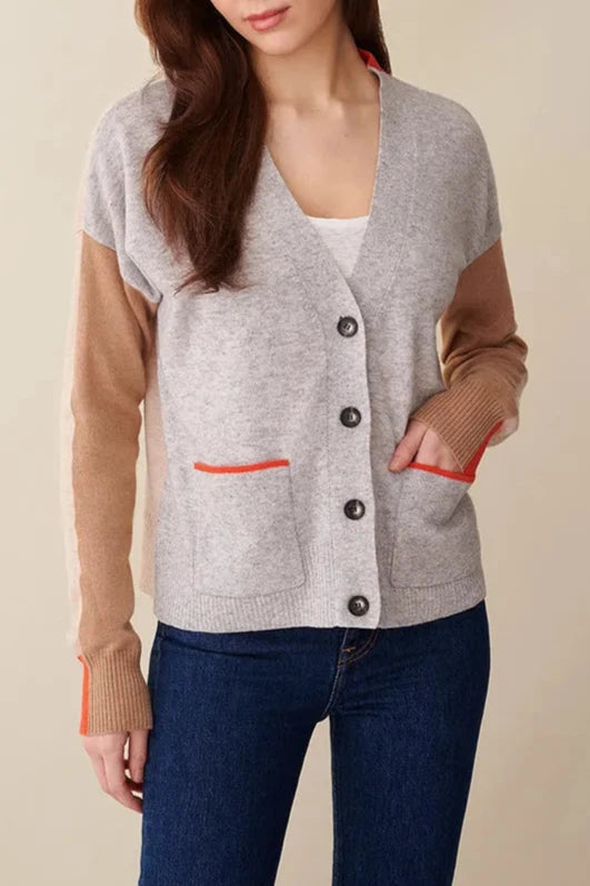 &Isla Madison Colorblock V-Neck Cardigan