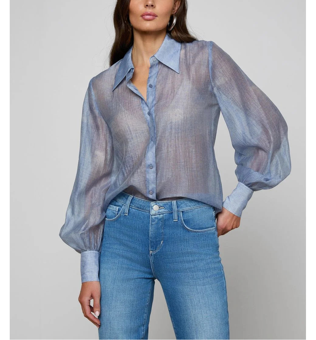 L'agence Jayleen Button-down Blouse