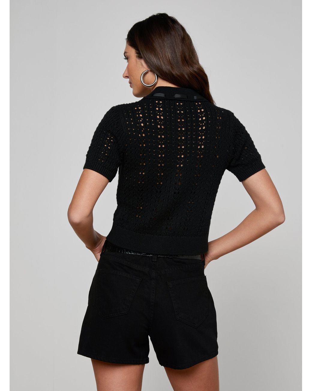 L'agence Ninette S/S Pointelle Short Cardigan