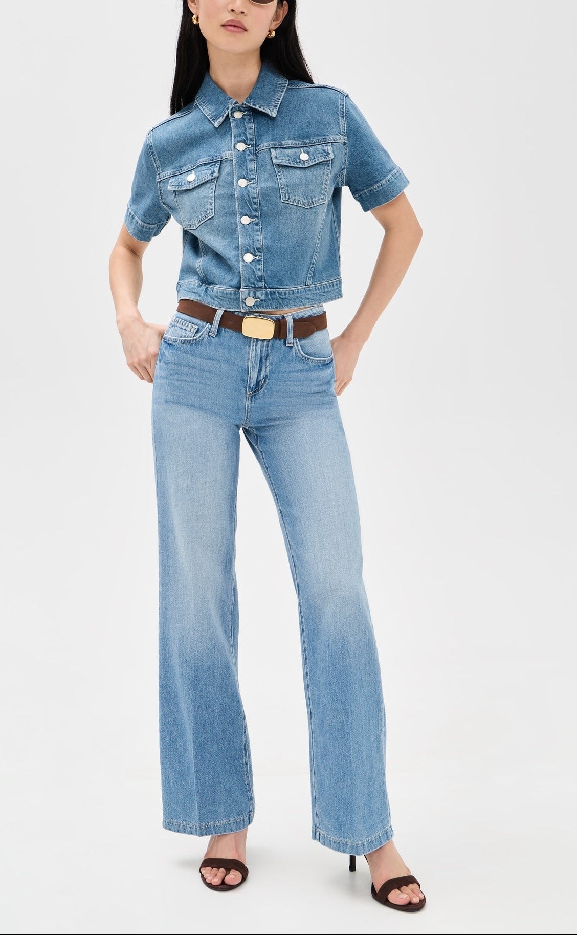 L'agence Kirstie S/S Crop Denim Jacket